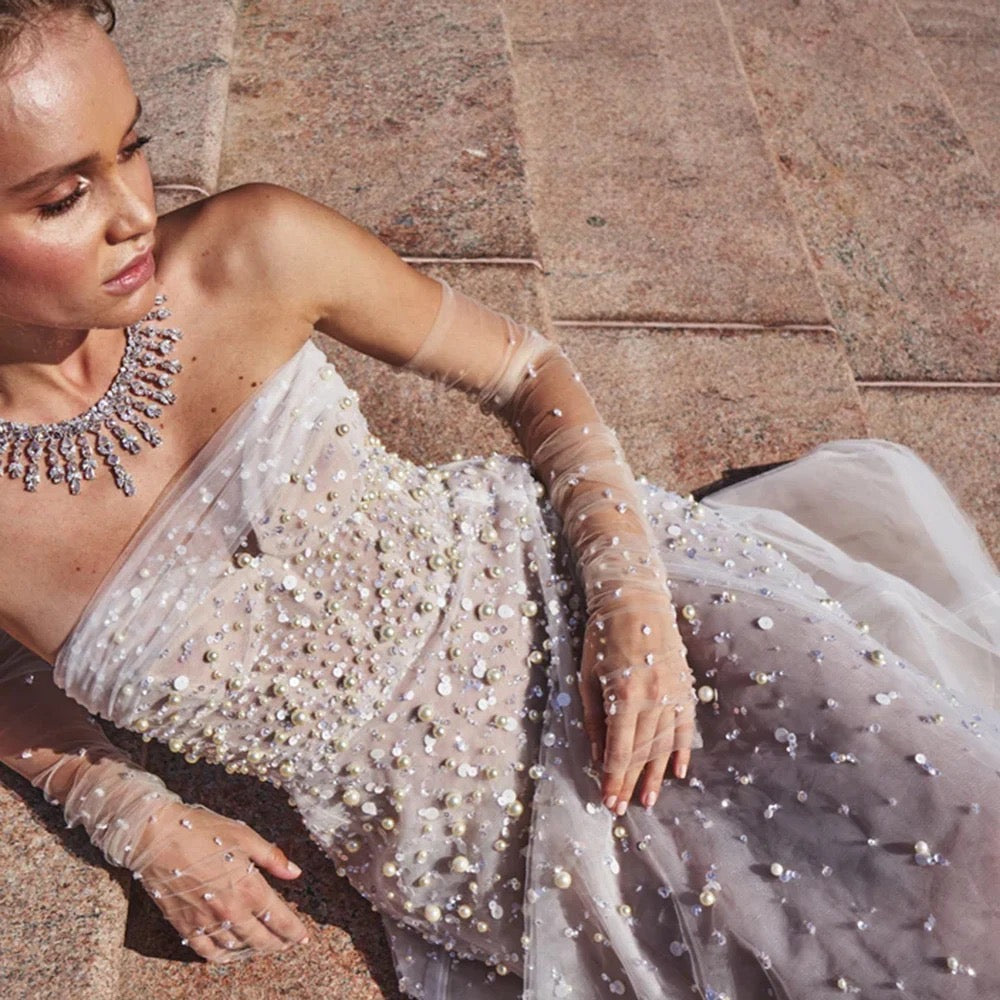 P For Pearls dress with gloves
