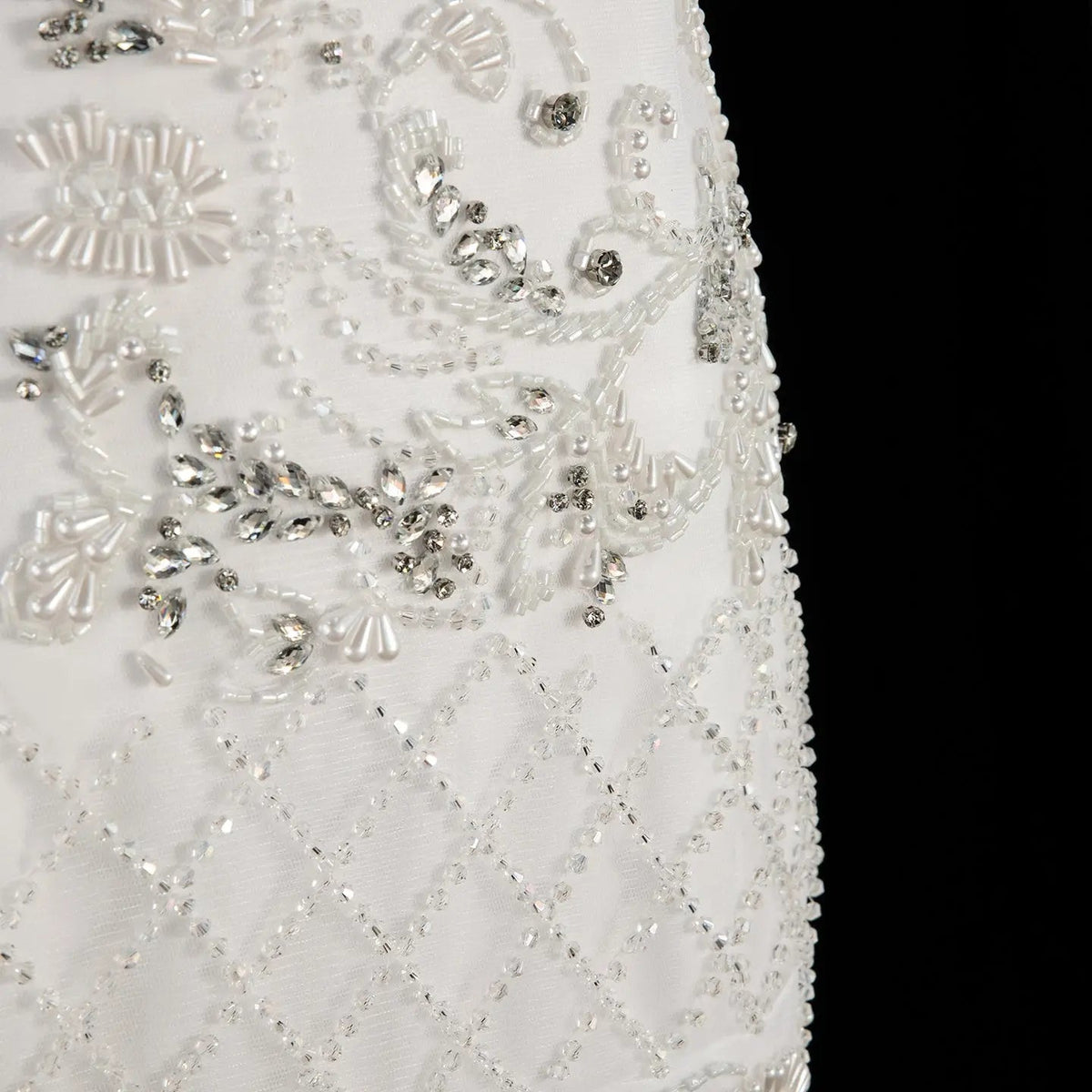 White Spaghetti Strap Beaded Rhinestone Backless Long Evening Dress SS576