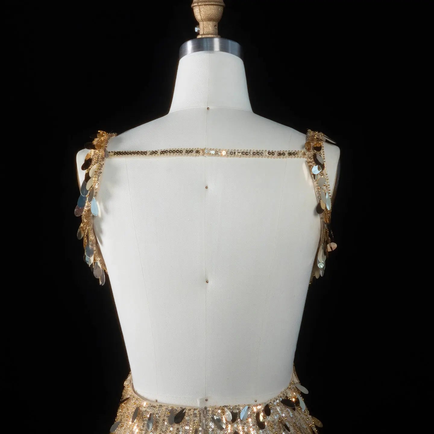 Gold Backless Homecoming Dress Embellished Sequin Mini Dress RM121