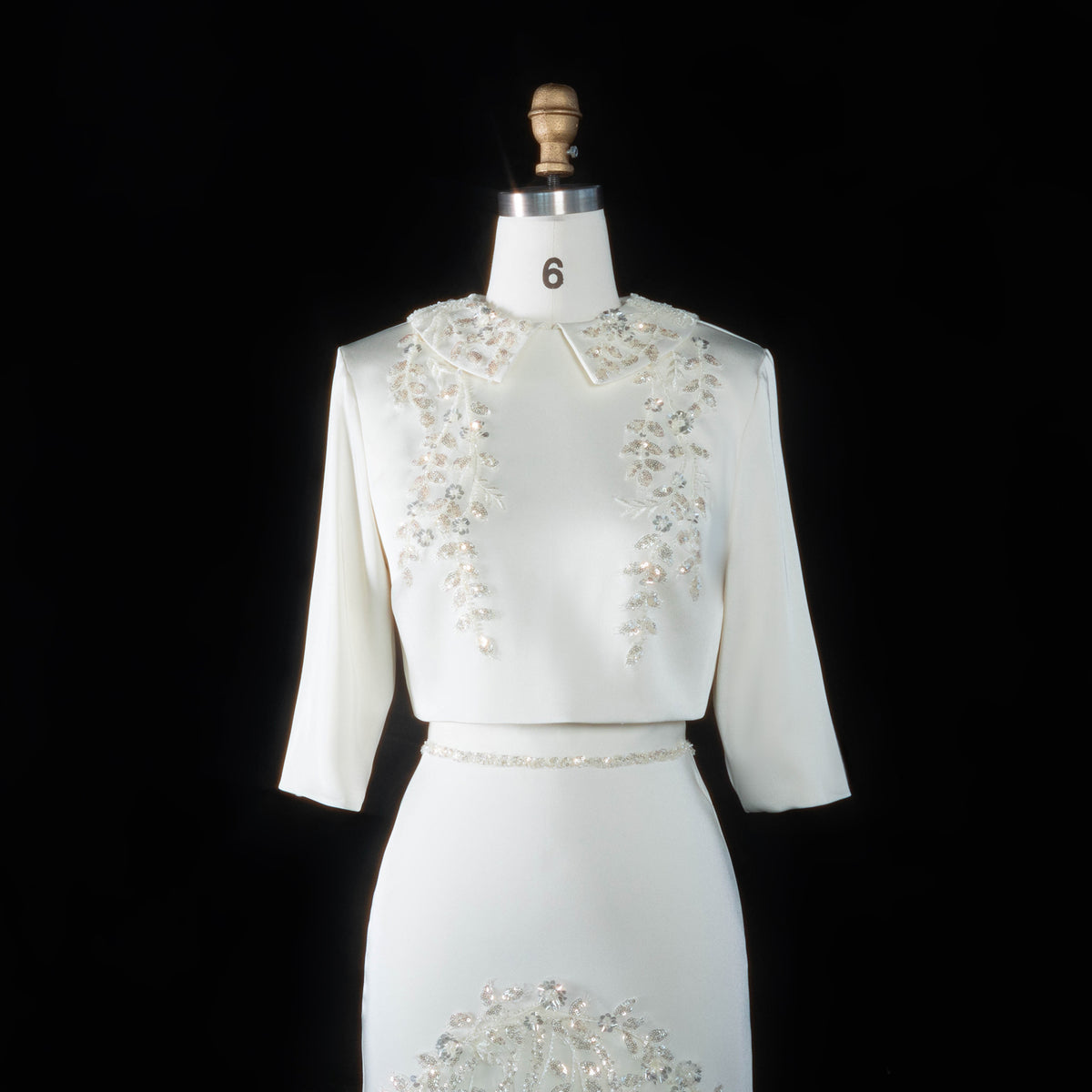 Elegant Arabic Beaded Two Piece Evening Dress with Sleeves SS214