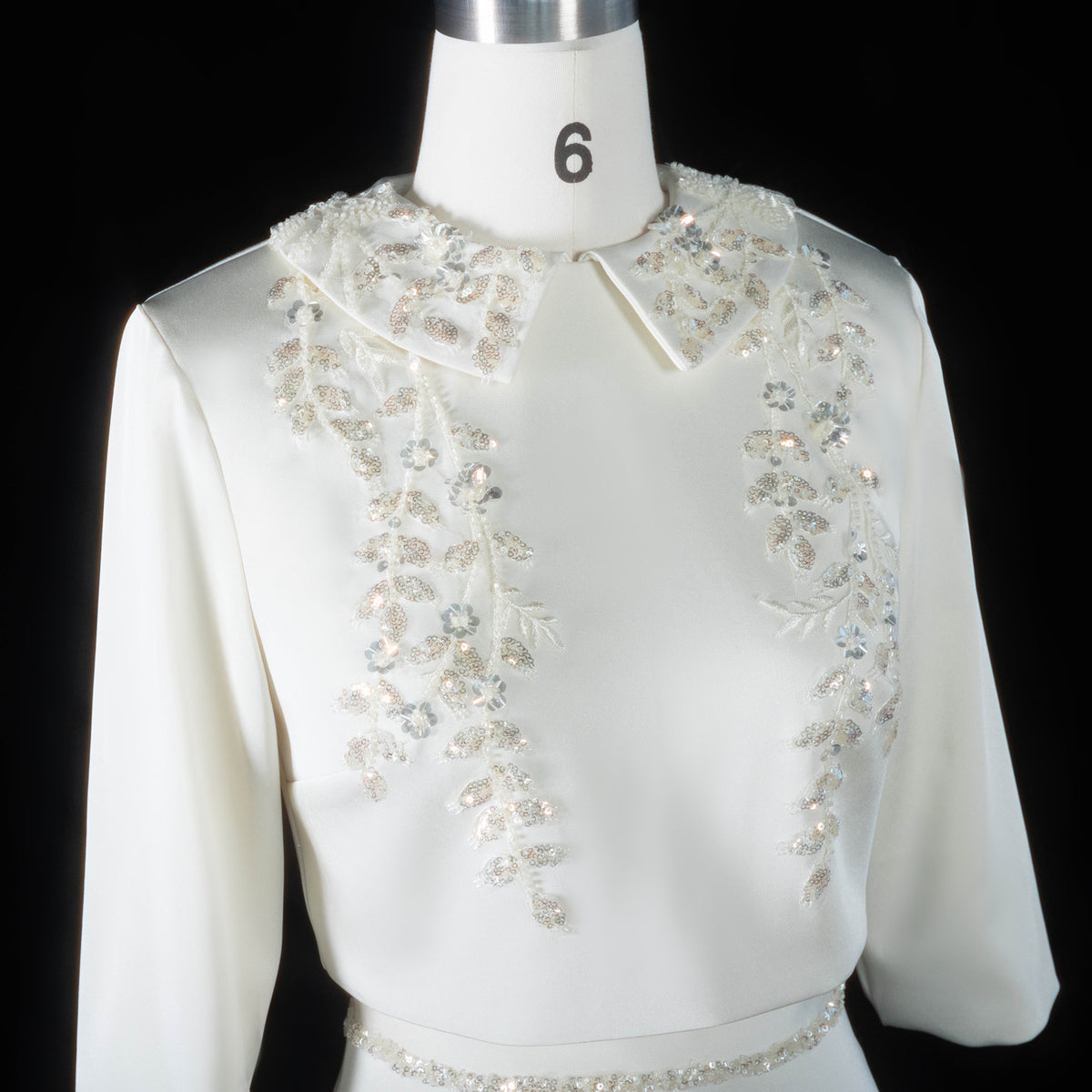 Elegant Arabic Beaded Two Piece Evening Dress with Sleeves SS214