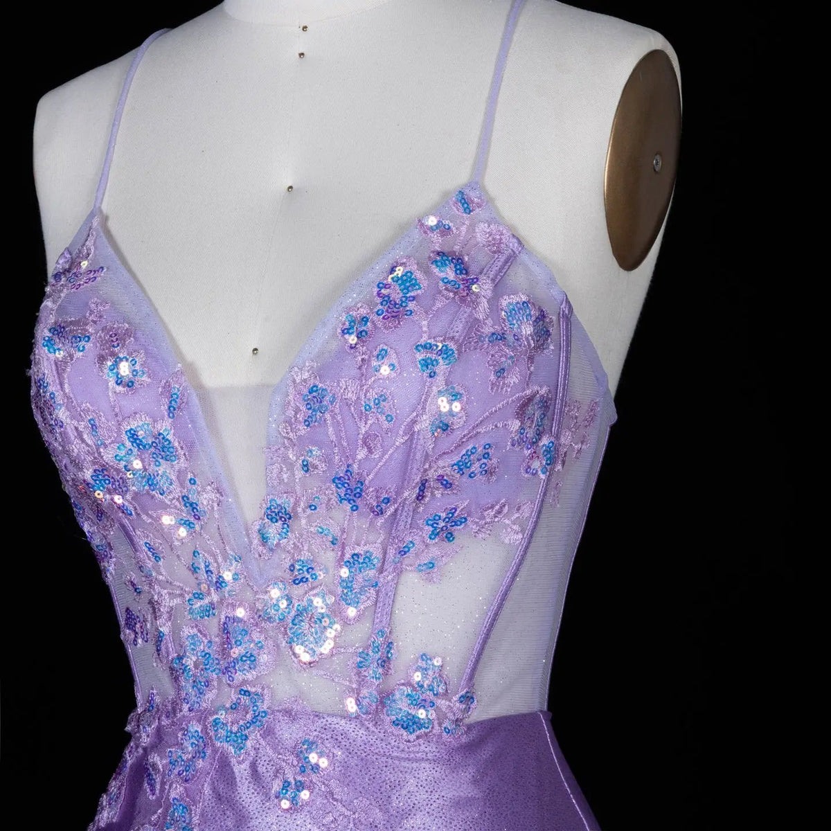 Purple Sequin Floral Lace Up Corset Mini Dress Cross Back Glitter Bodycon Party Dres RM150