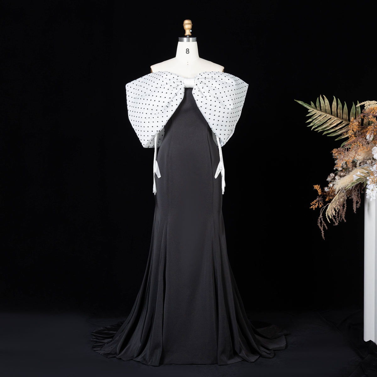 Elegant Off Shoulder Mermaid Evening Dress with Gloves SF138
