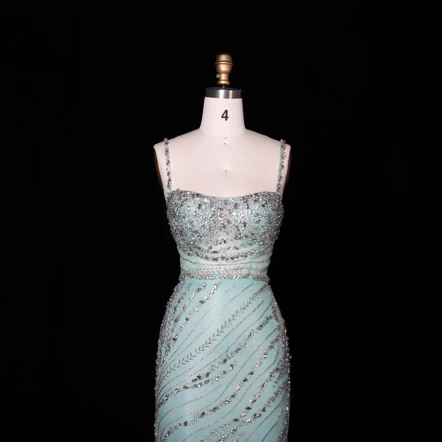 Luxury Orange Crystal Spaghetti Cocktail Party Evening Dress SS351