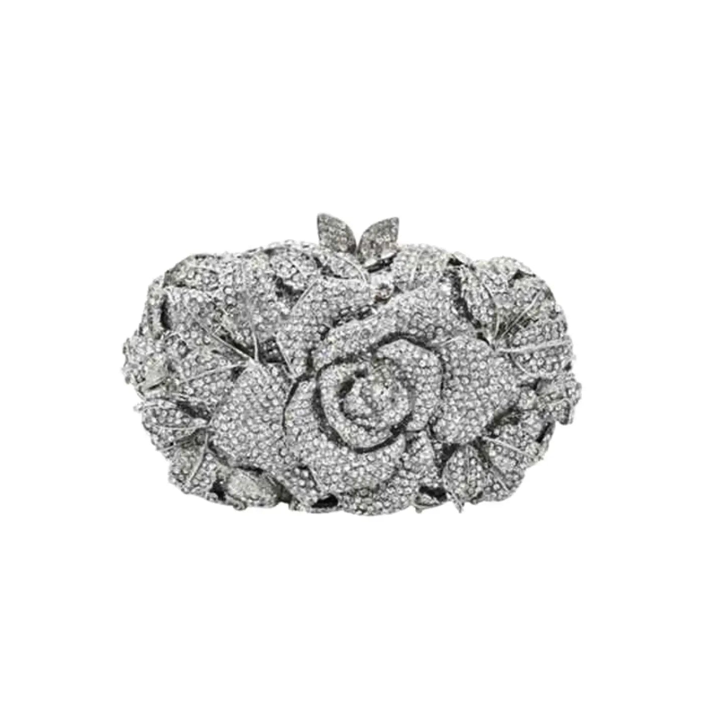 Hollow Rose Diamond Evening Bag Clutch HB010