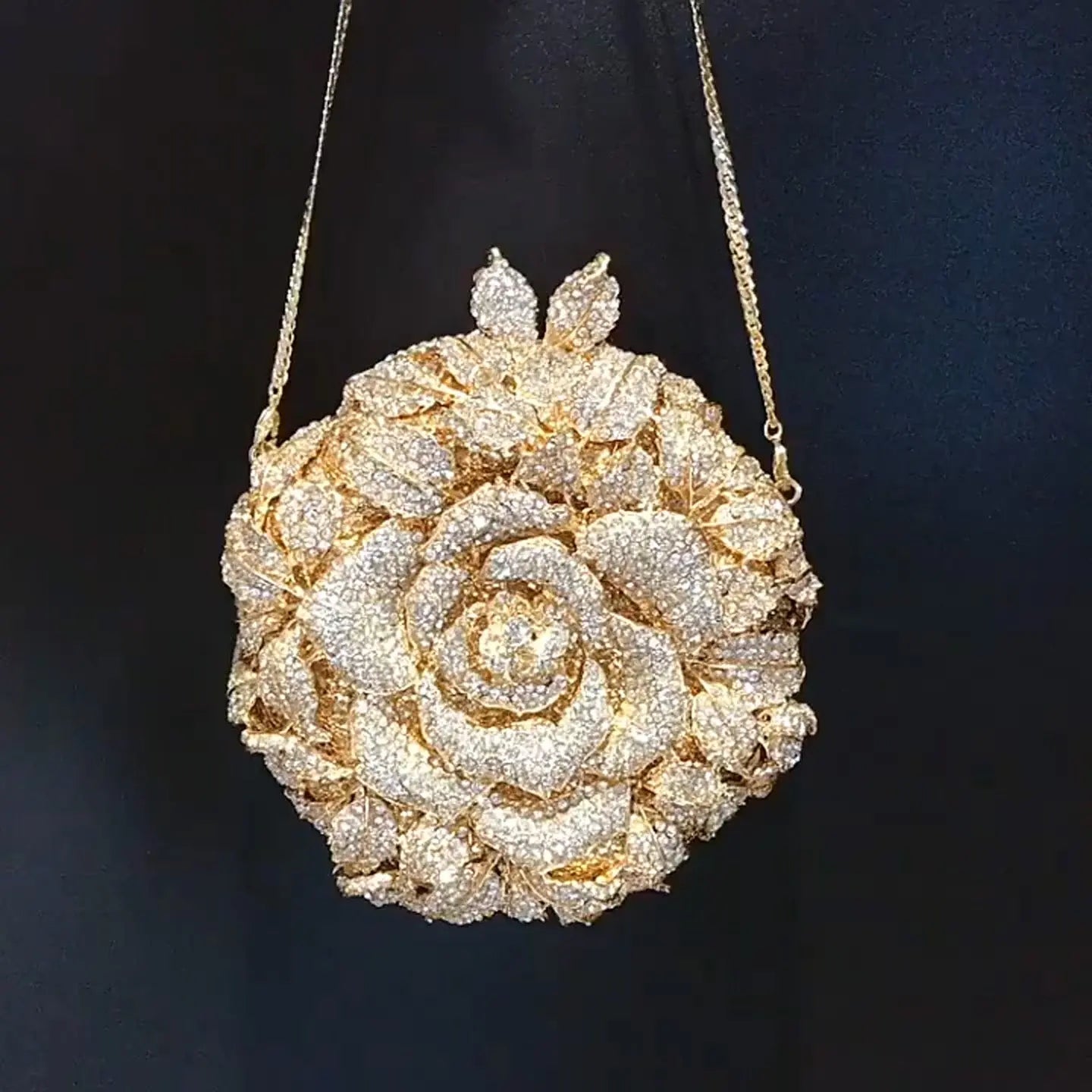 3D Camellia Diamond Evening Clutch HB012