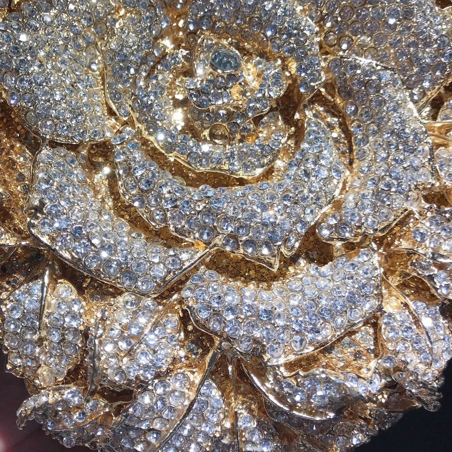 3D Camellia Diamond Evening Clutch HB012