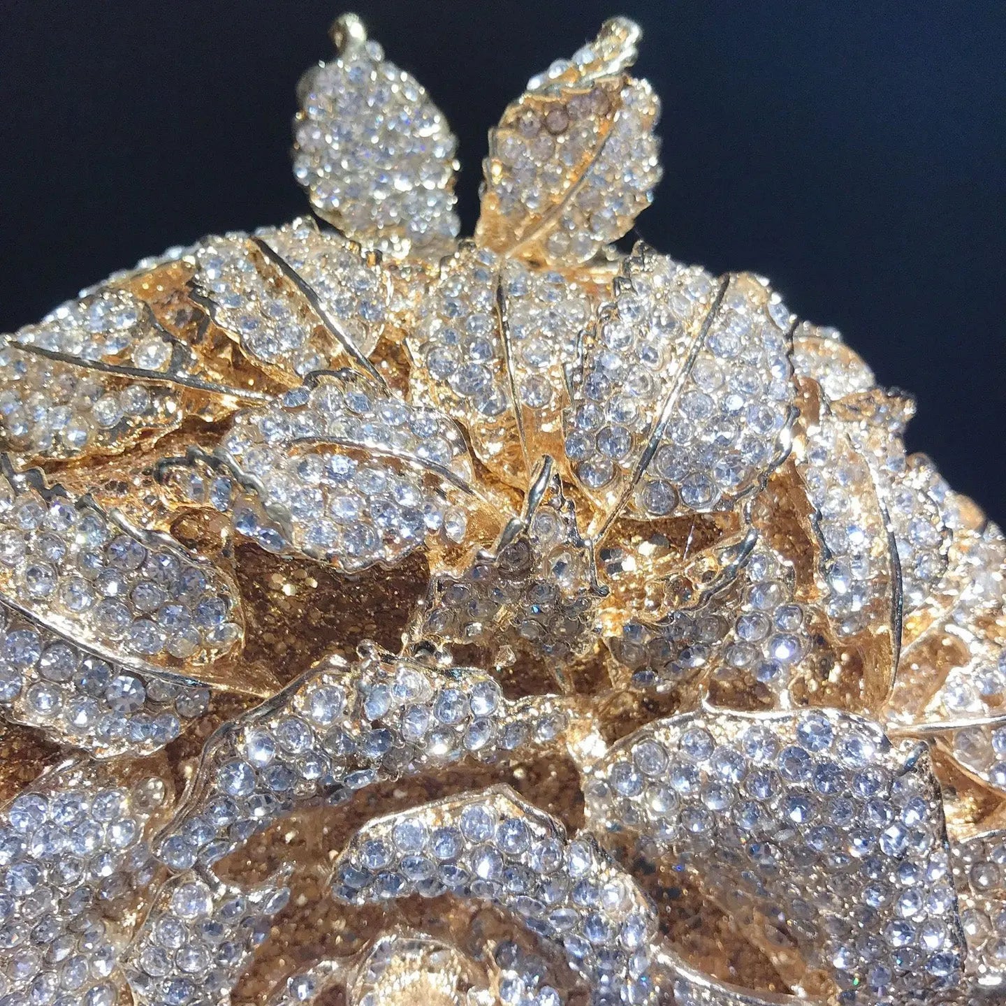 3D Camellia Diamond Evening Clutch HB012