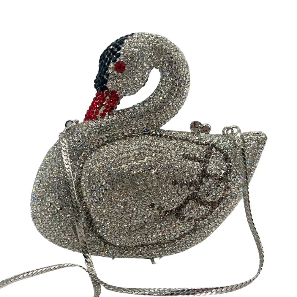 ASwan Shaped Diamond Evening Clutch Bag HB026