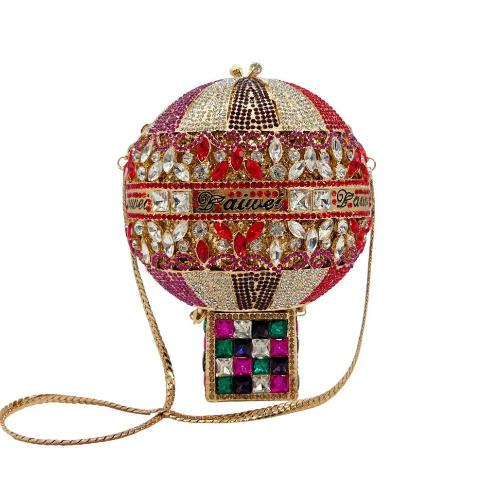 Hot Air Balloon Shaped Crystal Clutch Bag HB030