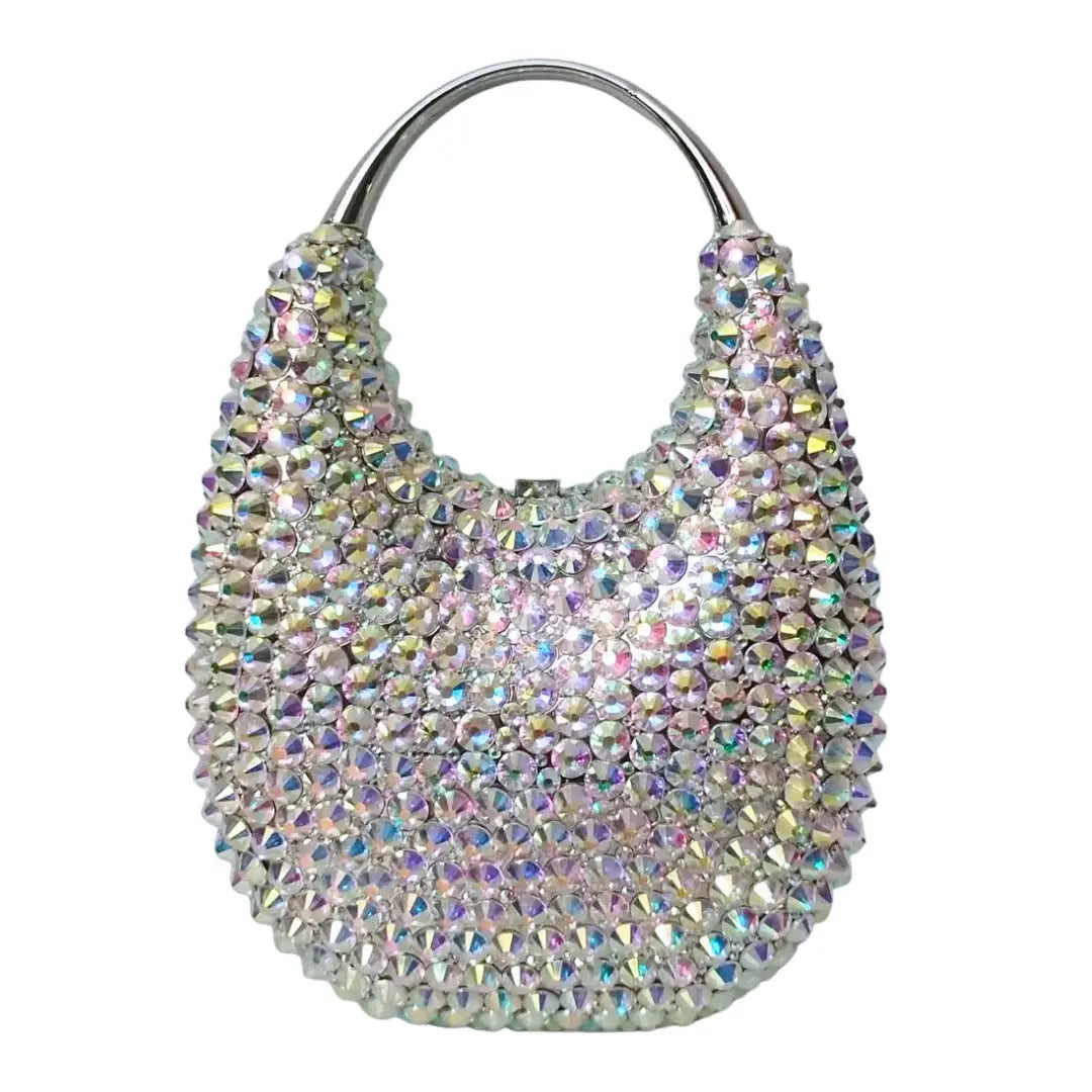 Oval Shaped Diamond Evening Clutch Bag HB035
