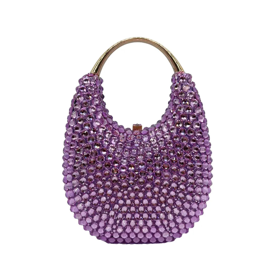 Oval Shaped Diamond Evening Clutch Bag HB035