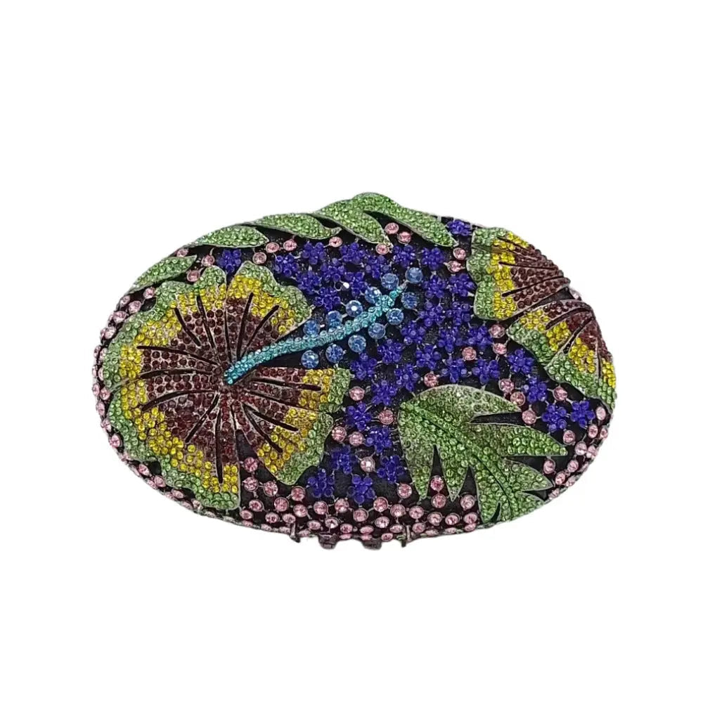 Luxury Flower Rhinestone Evening Clutch Bag HB036