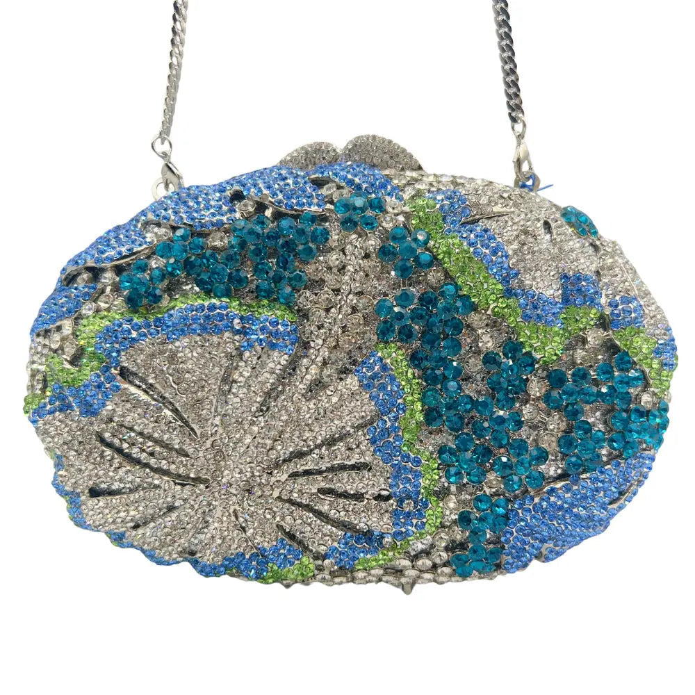 Luxury Flower Rhinestone Evening Clutch Bag HB036