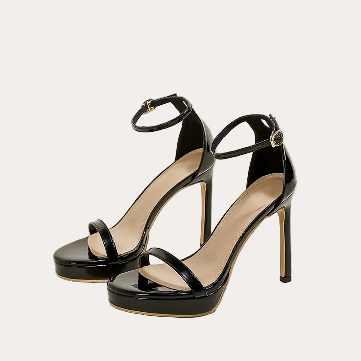 Nude Ankle Strap High Heels HH001