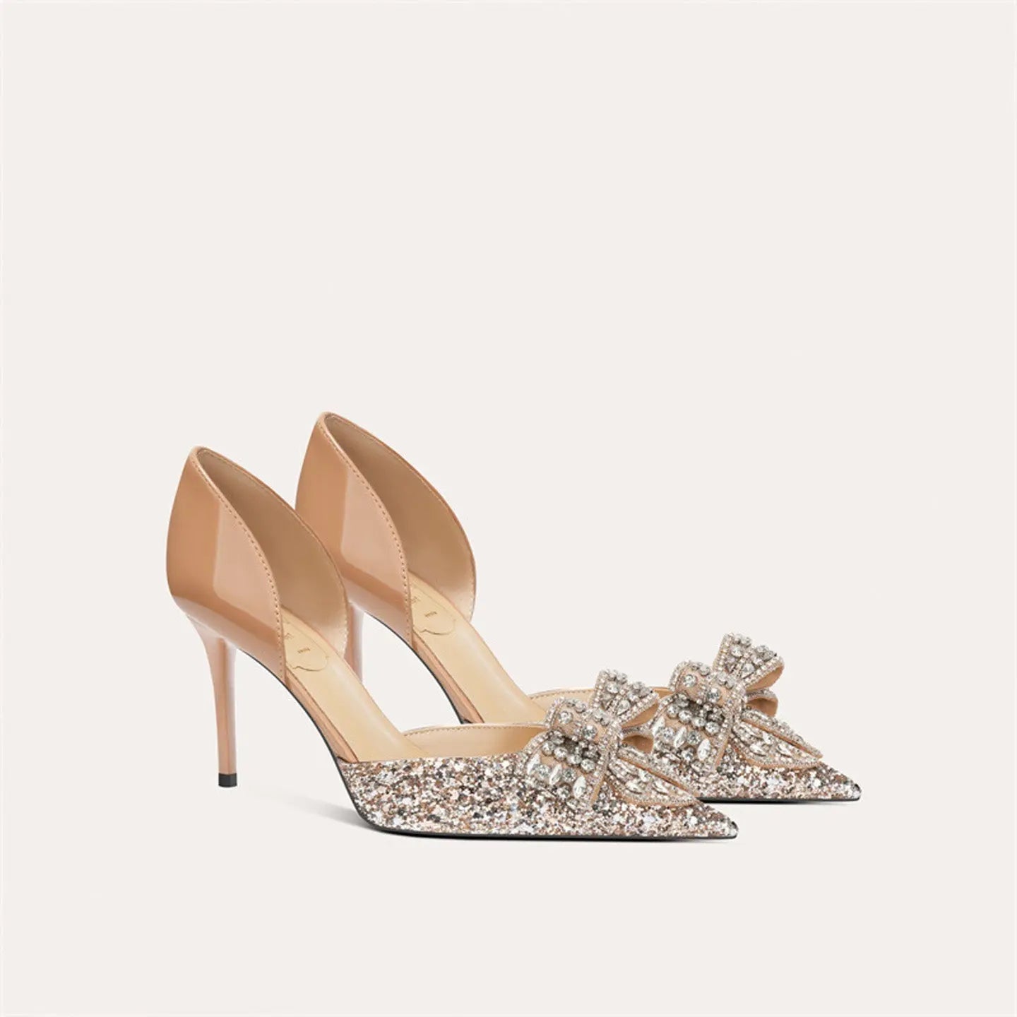 French Sheepskin Bow High Heel HH015