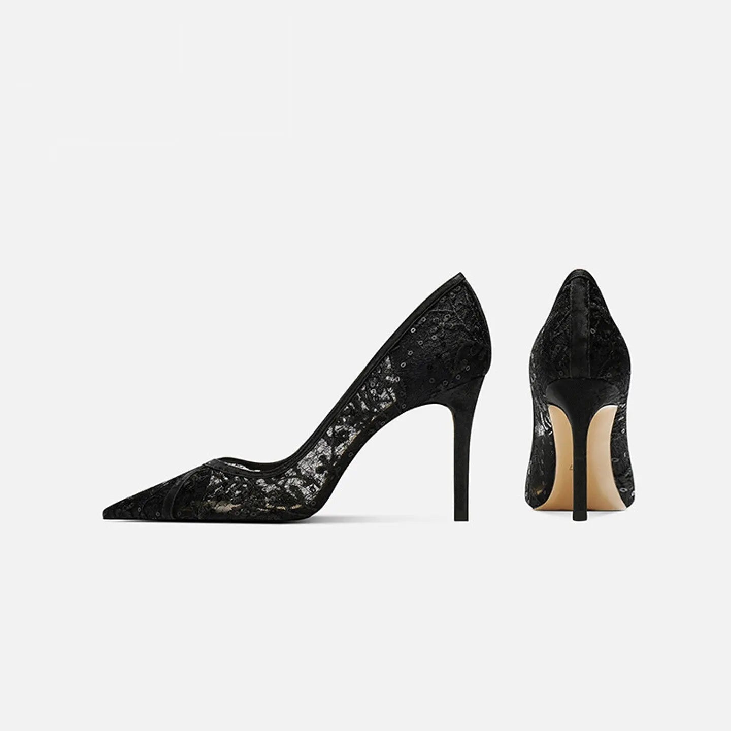 Sheepskin Lace Breathable Hollow High Heel HH016
