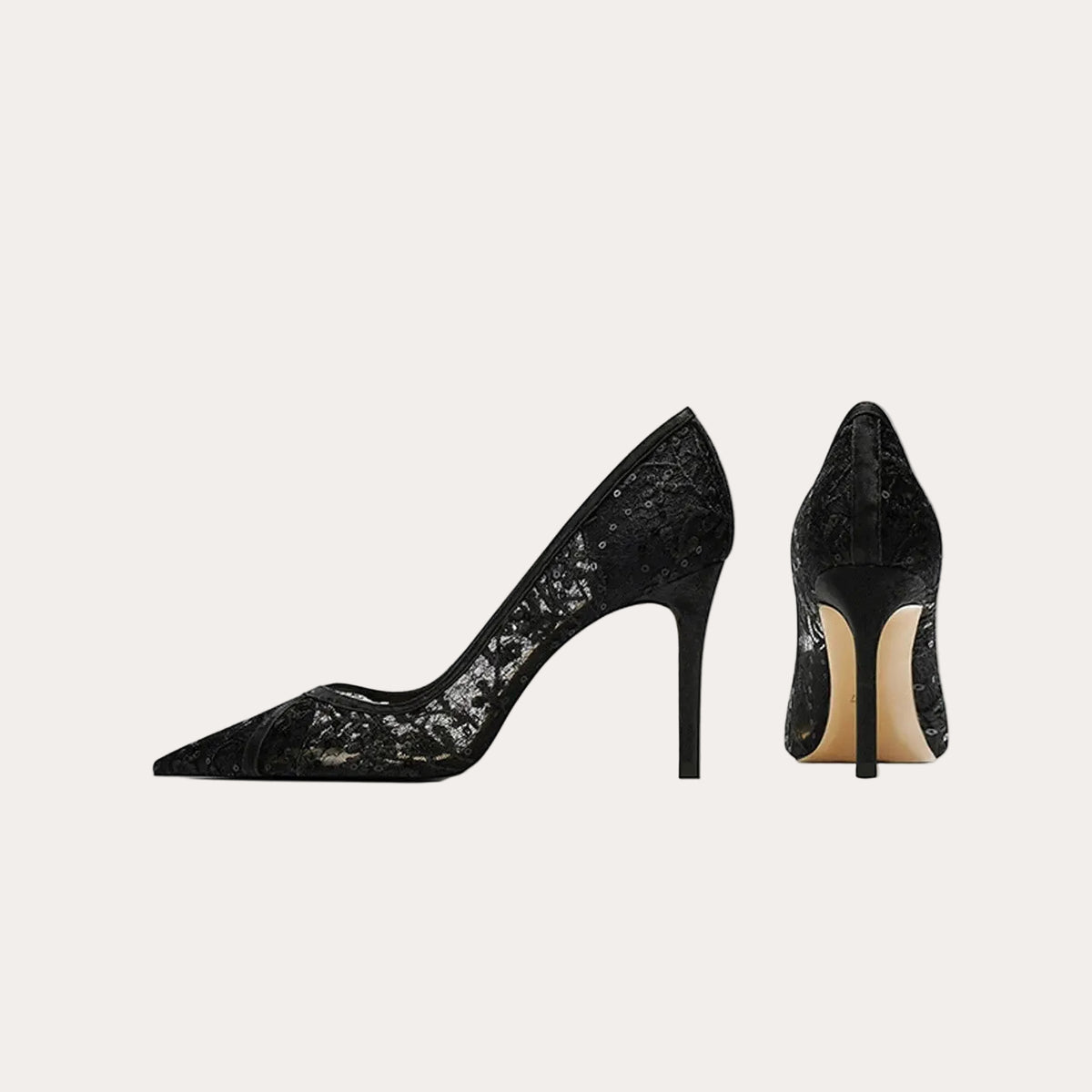 Sheepskin Lace Breathable Hollow High Heel HH016