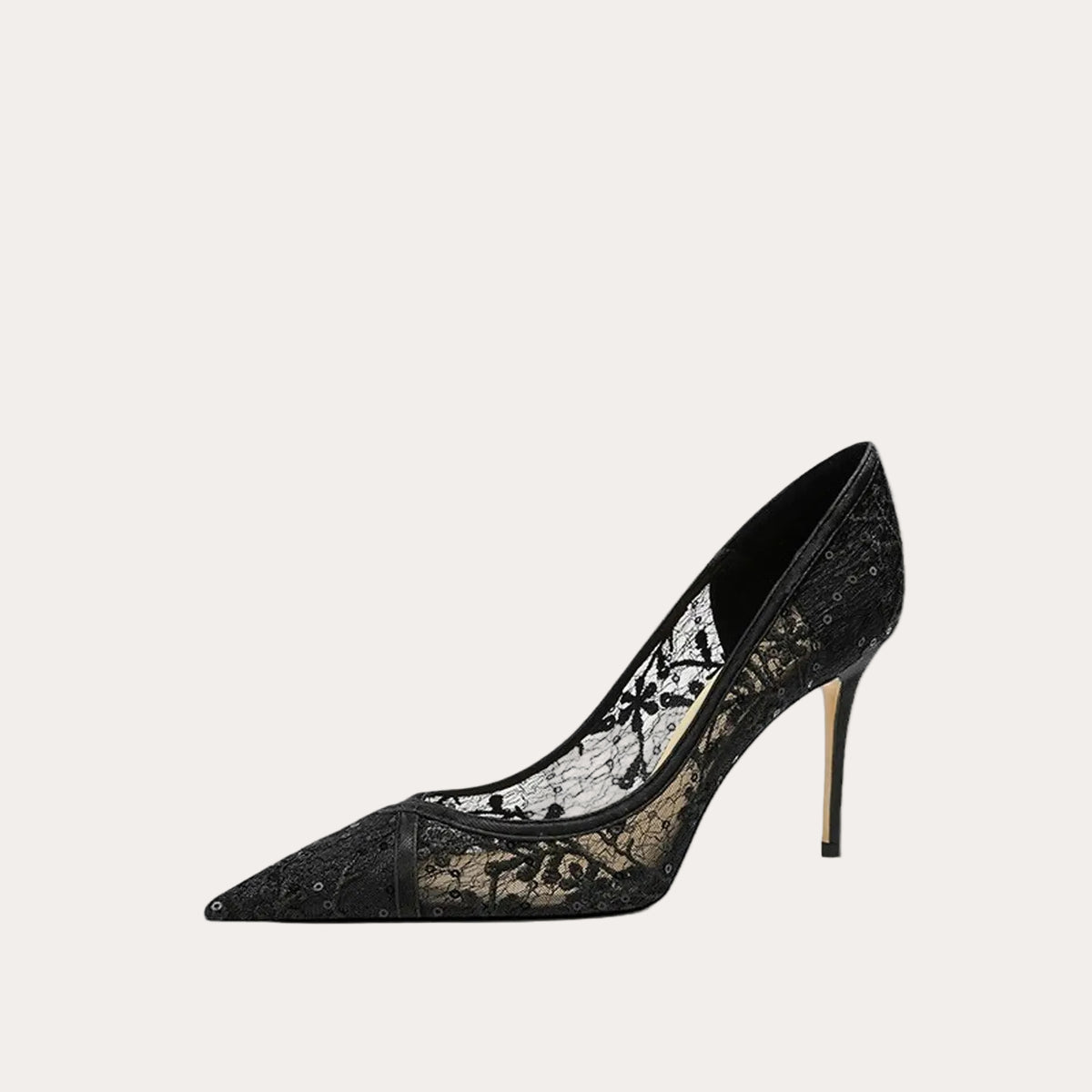 Sheepskin Lace Breathable Hollow High Heel HH016