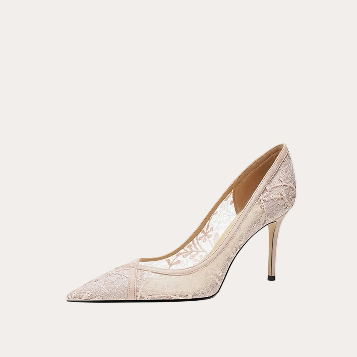 Sheepskin Lace Breathable Hollow High Heel HH016