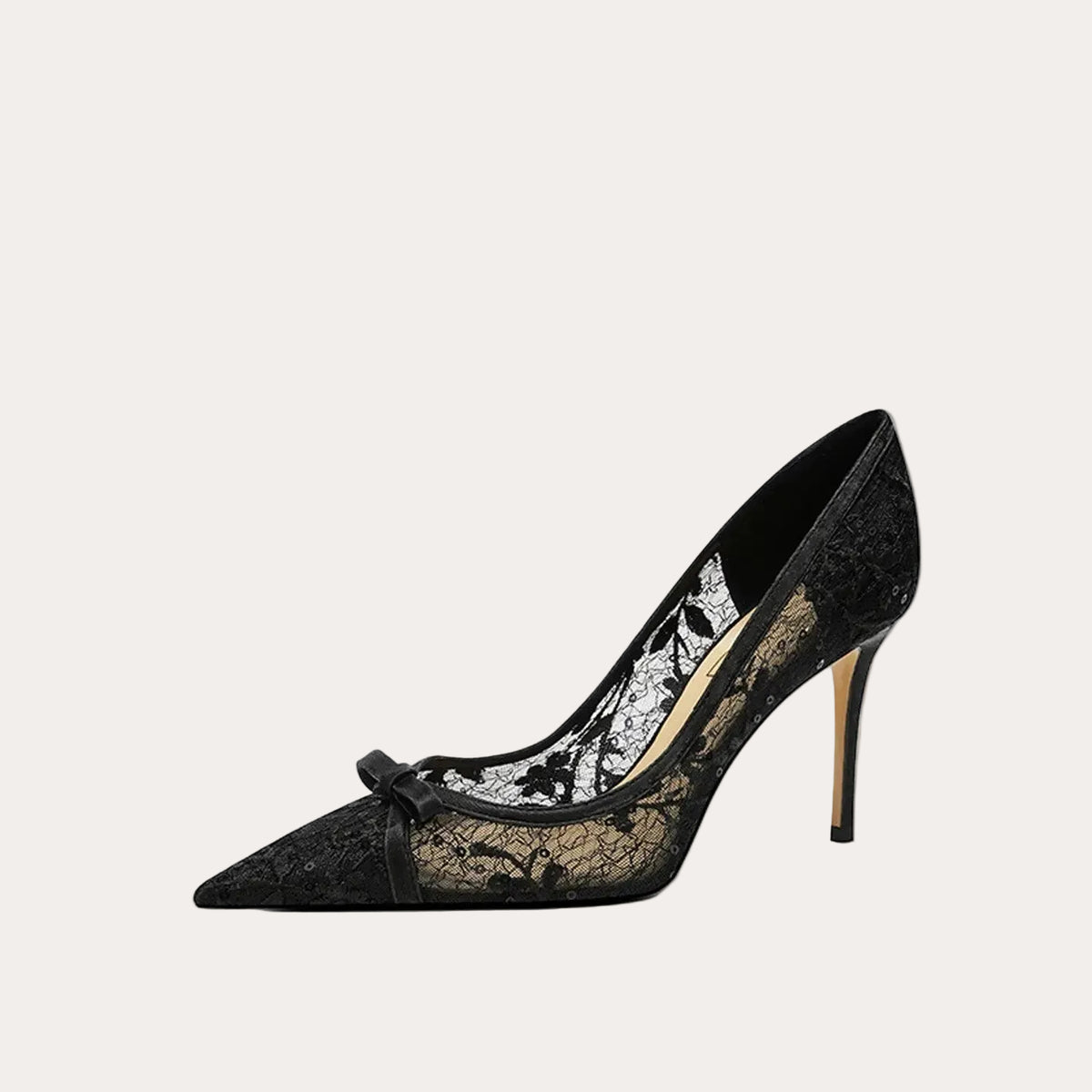 Elegant Mesh Bow High Heel HH017