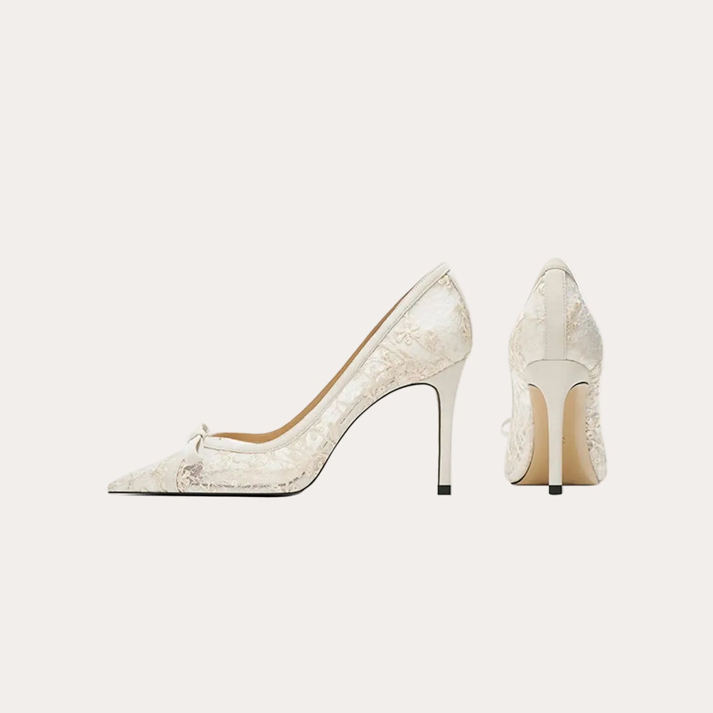 Elegant Mesh Bow High Heel HH017