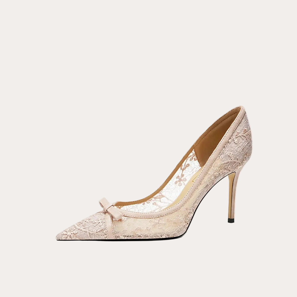 Elegant Mesh Bow High Heel HH017