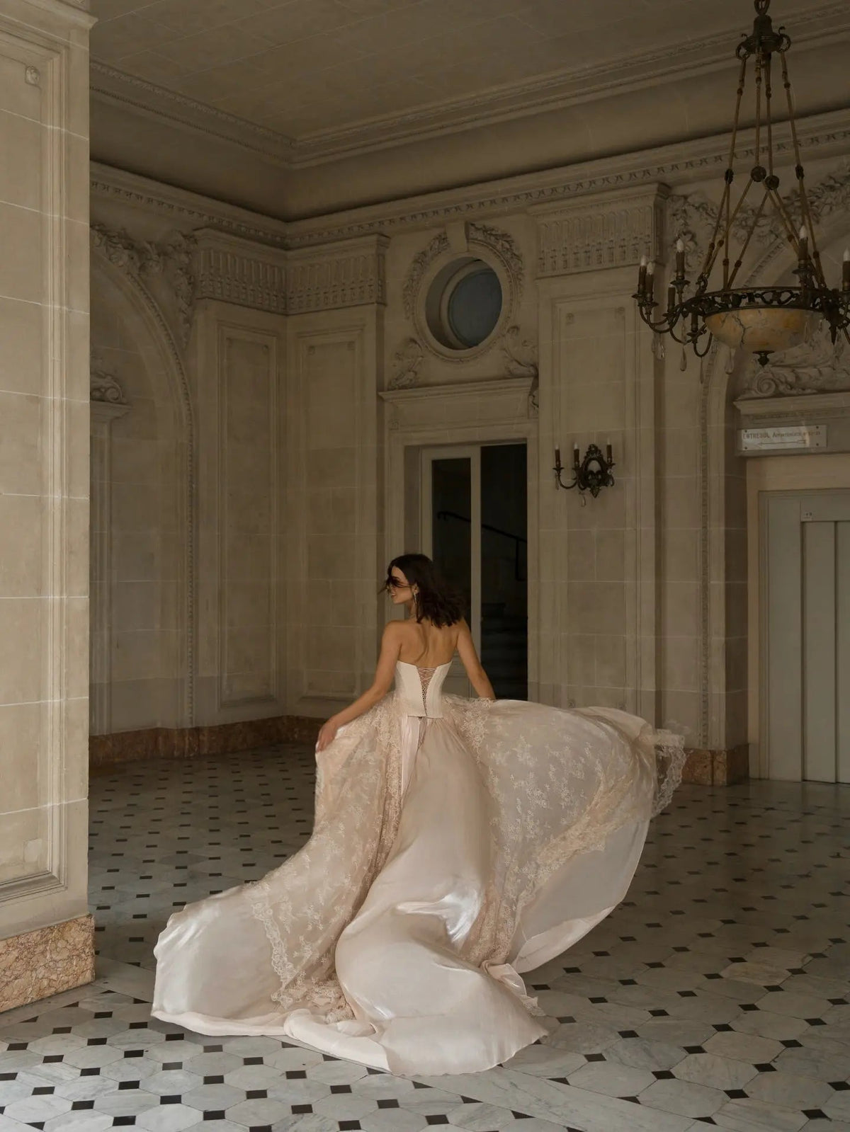 Strapless Corset Wedding Dresses with High-Low Lace Train SW240