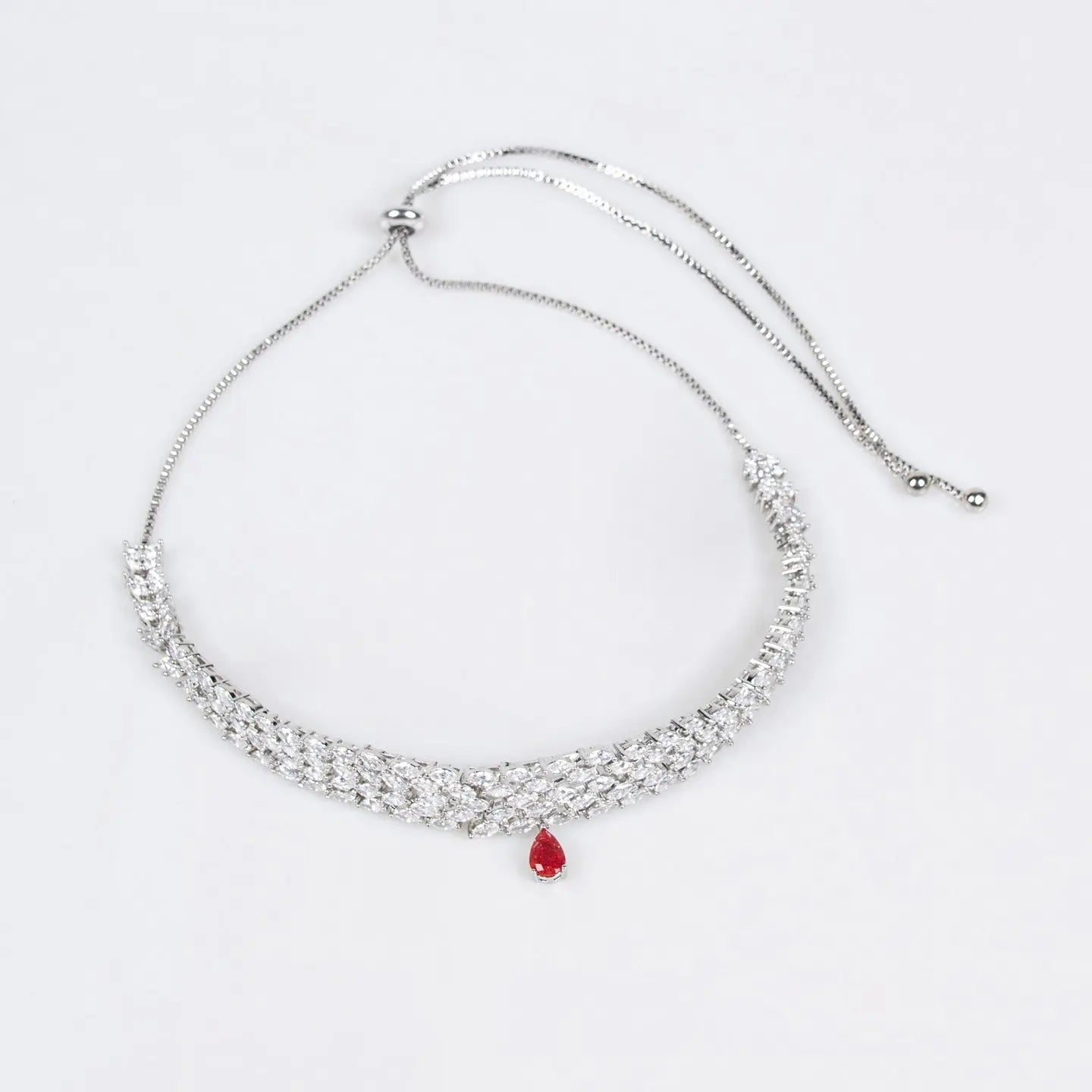Elegant Beauty Zircon Pull Necklace Jewelry JW009