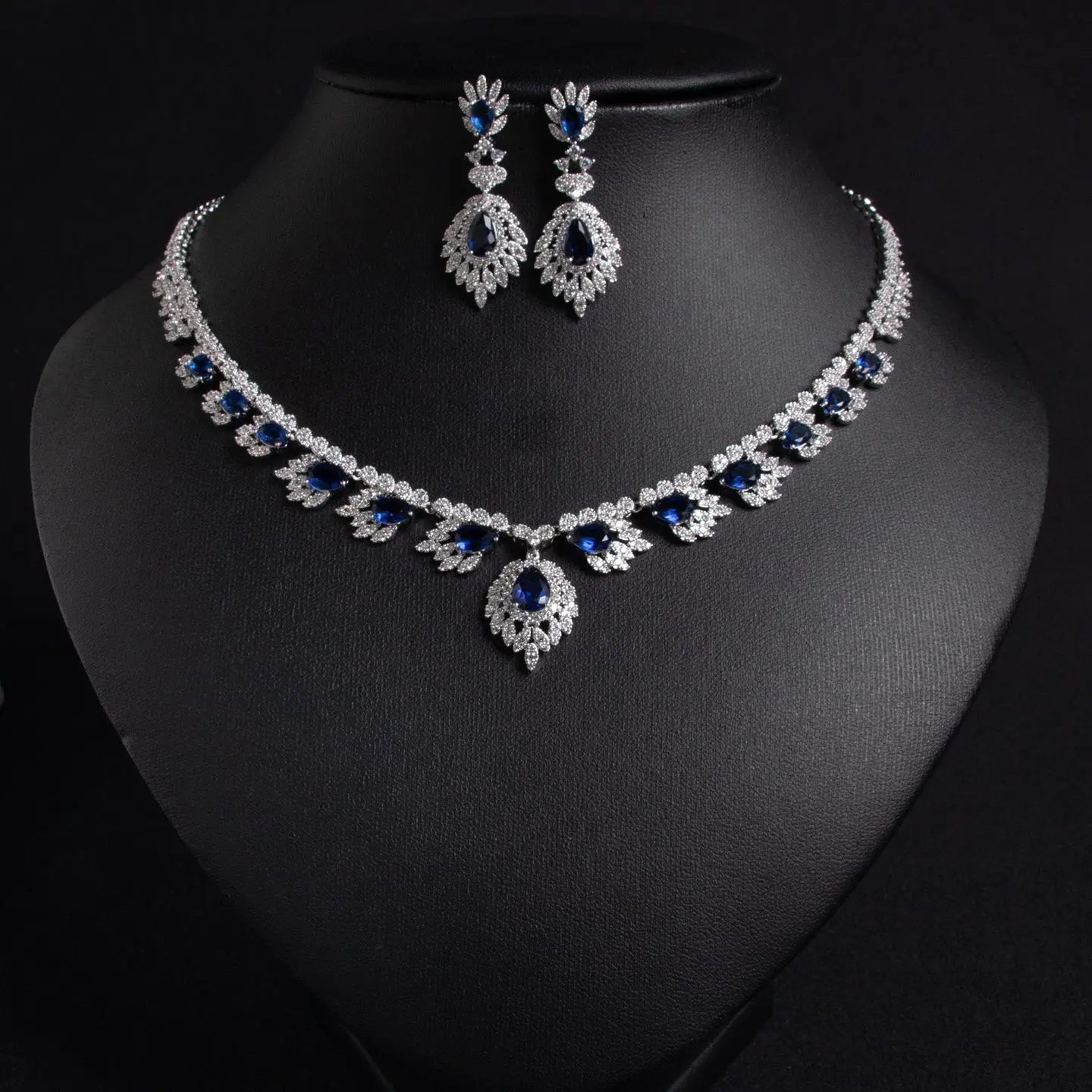 Luxury Floral Simple Zircon Jewelry Earring Set JW018