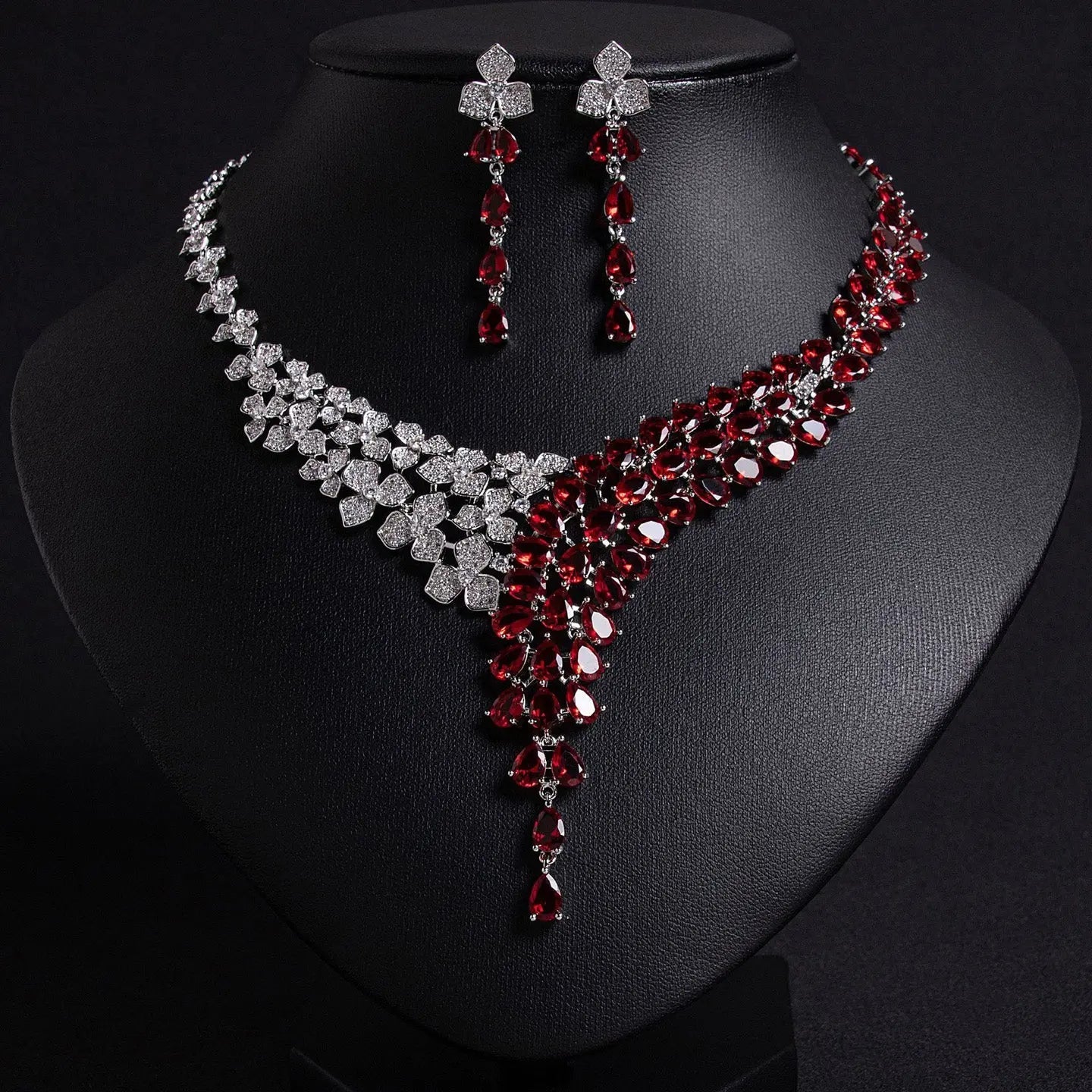 Shining Simple Necklace Earrings Jewelry Set JW020