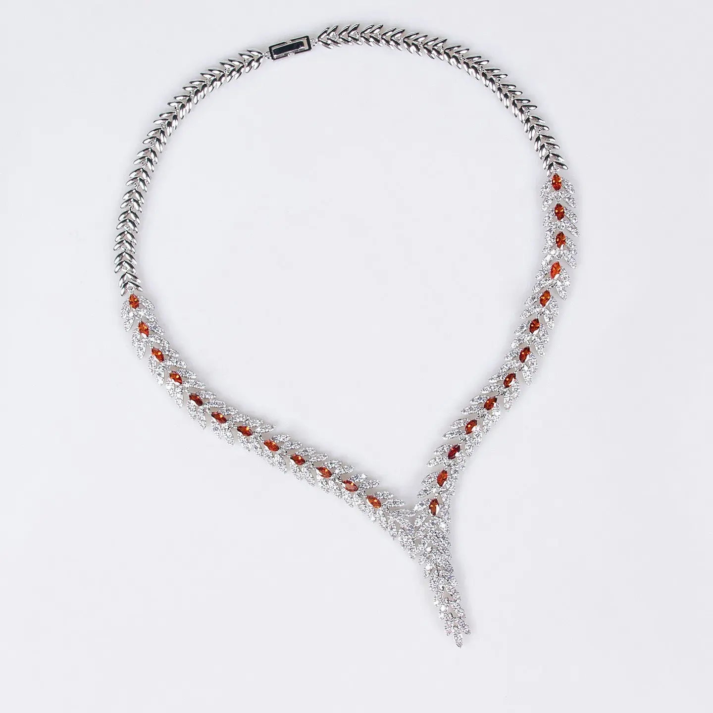 Twisted Chain Plant Flower Zircon Jewelry Set JW027