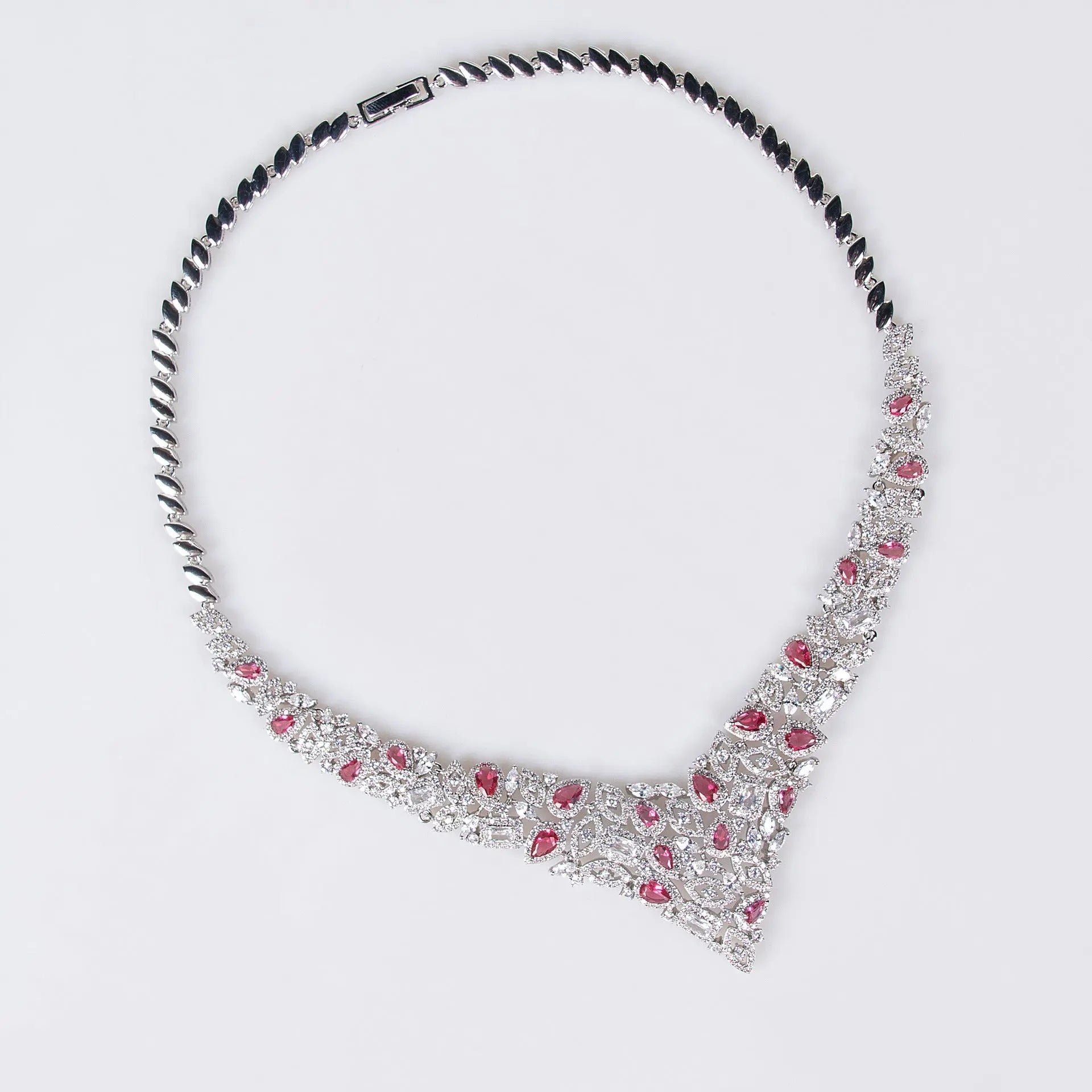 Sparkling Leaf Necklace and Earrings Set JW047