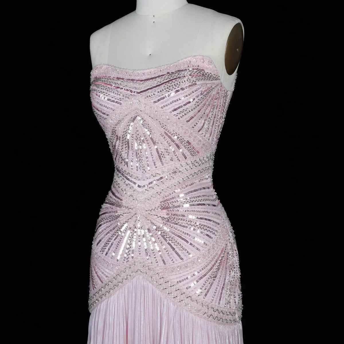 Rust Red Sequin Cap Sleeve Pleated Formal Evening Gown SS325