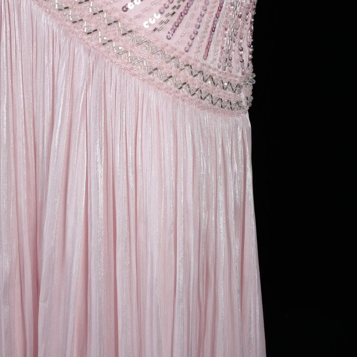 Rust Red Sequin Cap Sleeve Pleated Formal Evening Gown SS325