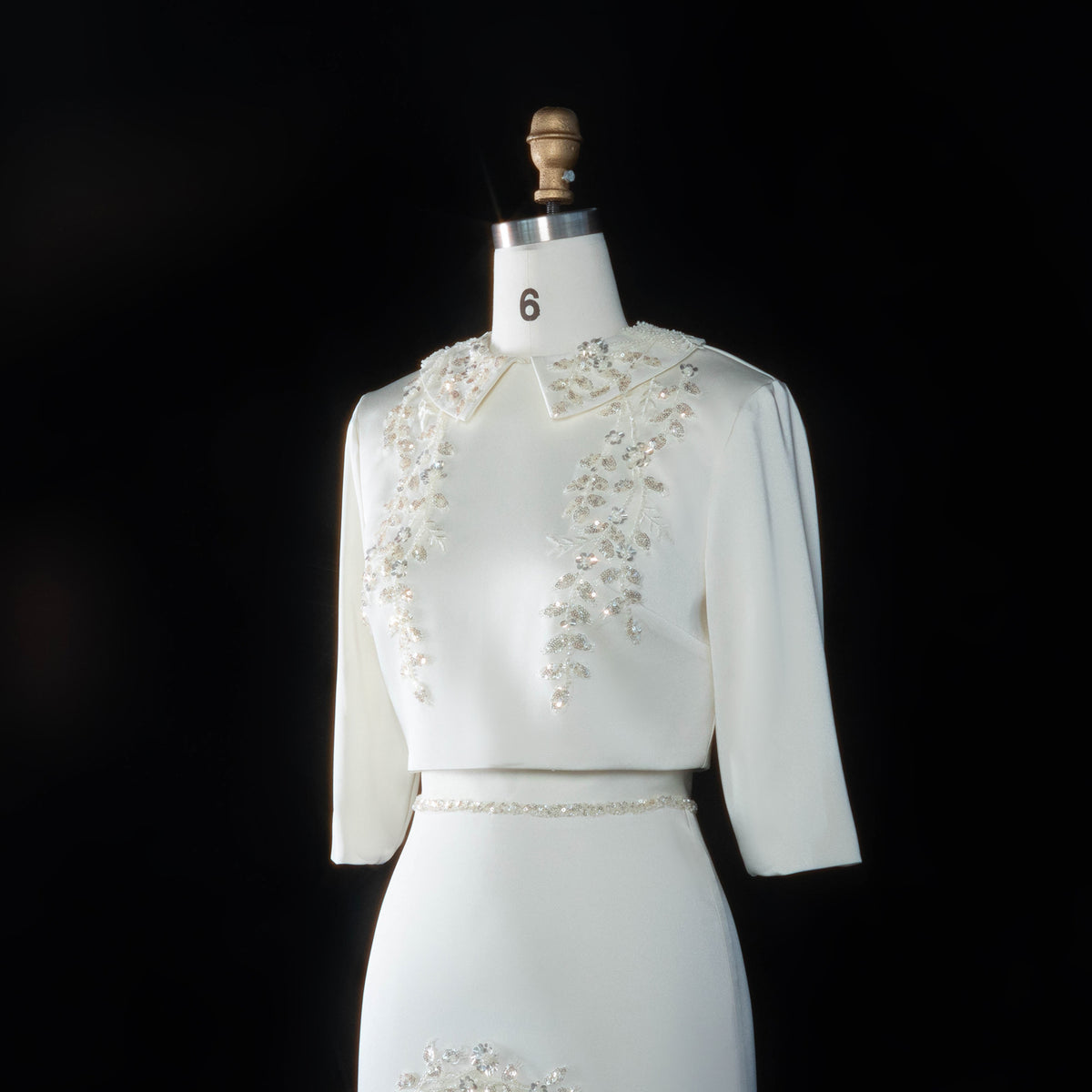 Elegant Arabic Beaded Two Piece Evening Dress with Sleeves SS214