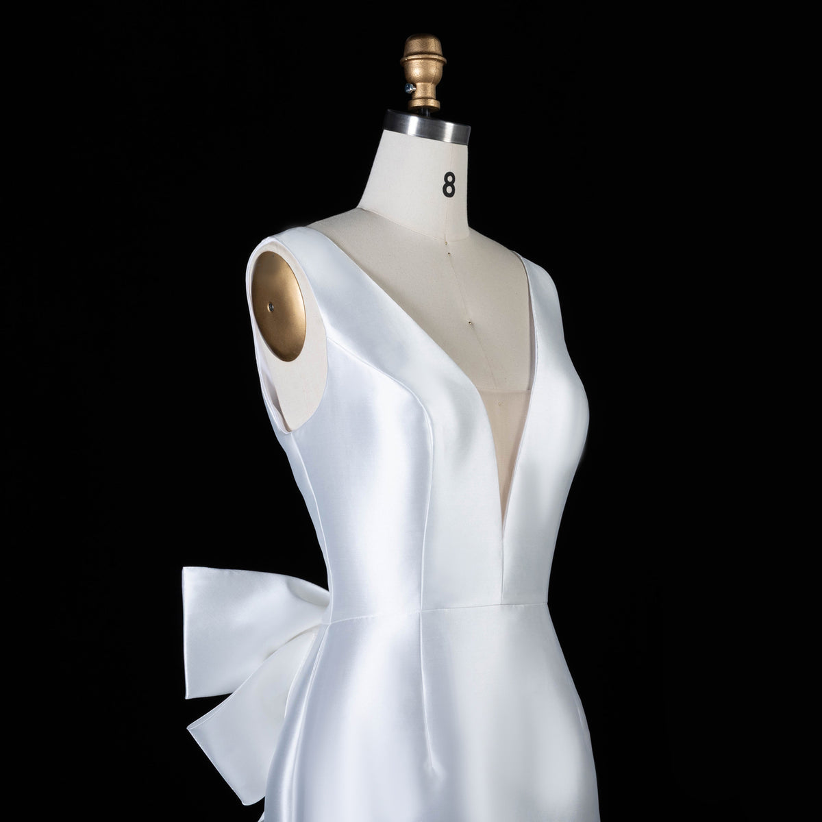 Elegant Oversized Bow V-neck Mermaid Evening Dress SF110