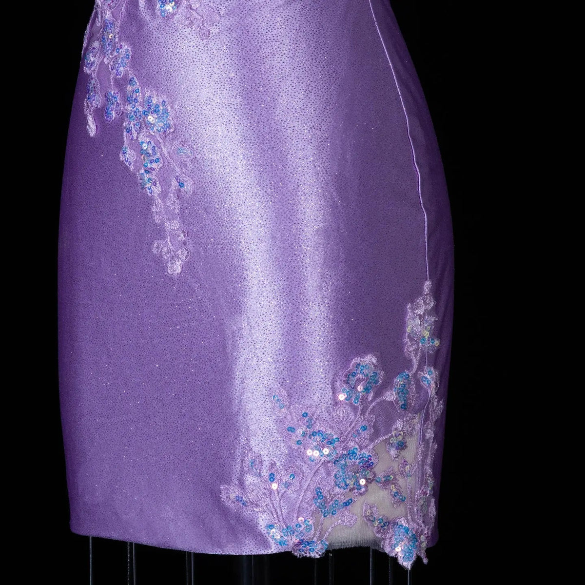 Purple Sequin Floral Lace Up Corset Mini Dress Cross Back Glitter Bodycon Party Dres RM150