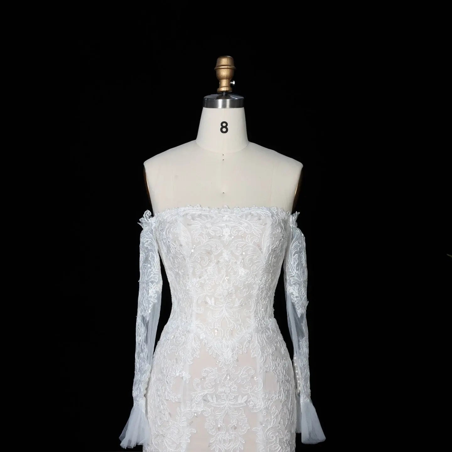 Off White Lace Stunning Feminine Mermaid Wedding Dress Train SW650 - Off White
