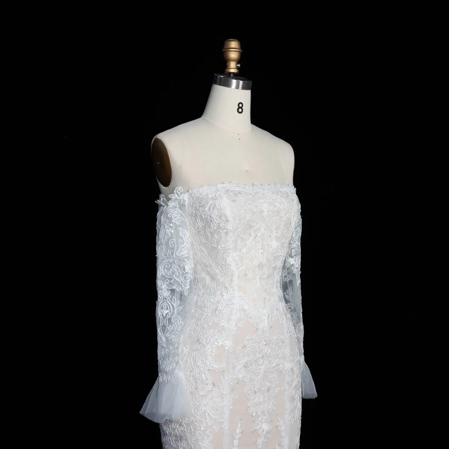 Off White Lace Stunning Feminine Mermaid Wedding Dress Train SW650 - Off White