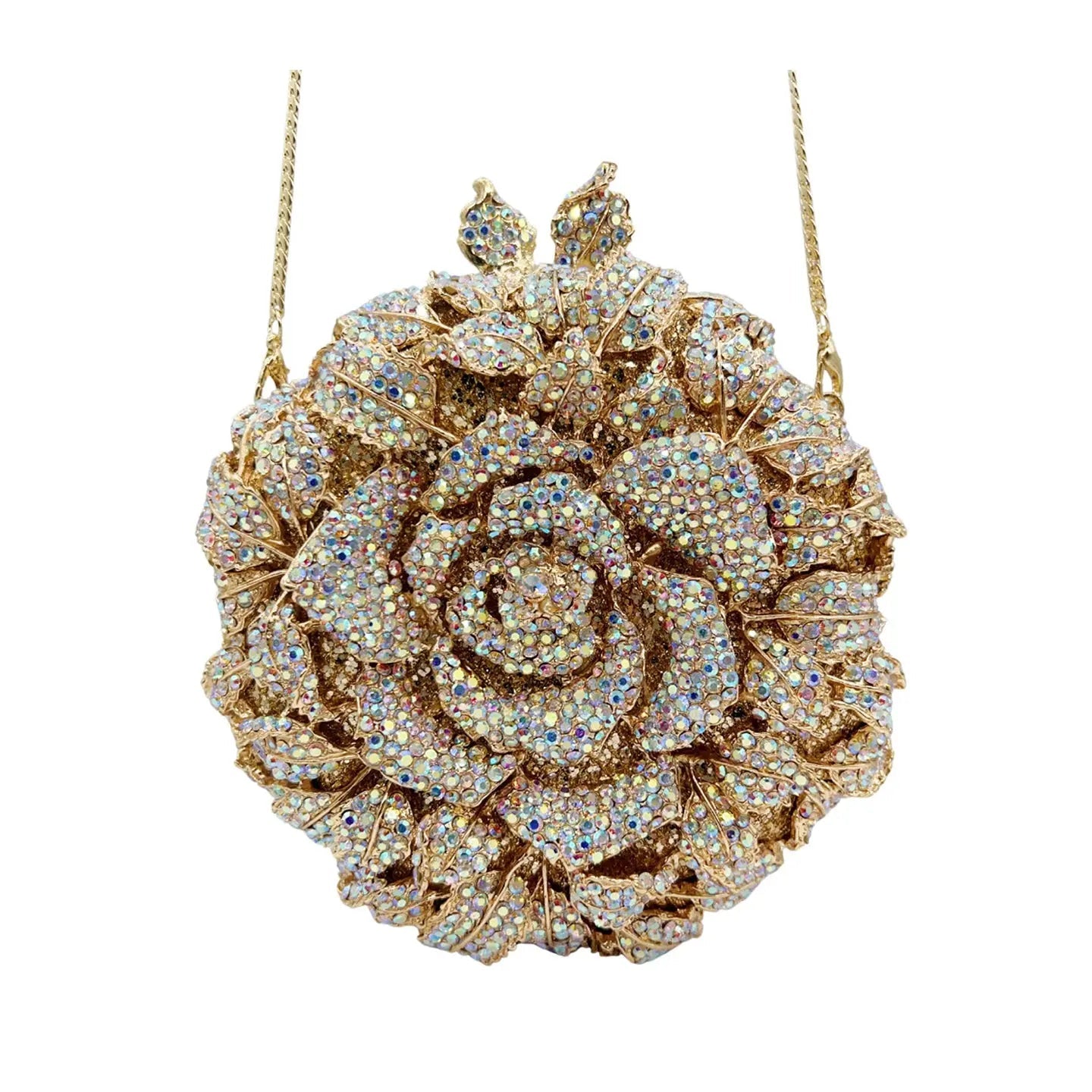 3D Camellia Diamond Evening Clutch HB012