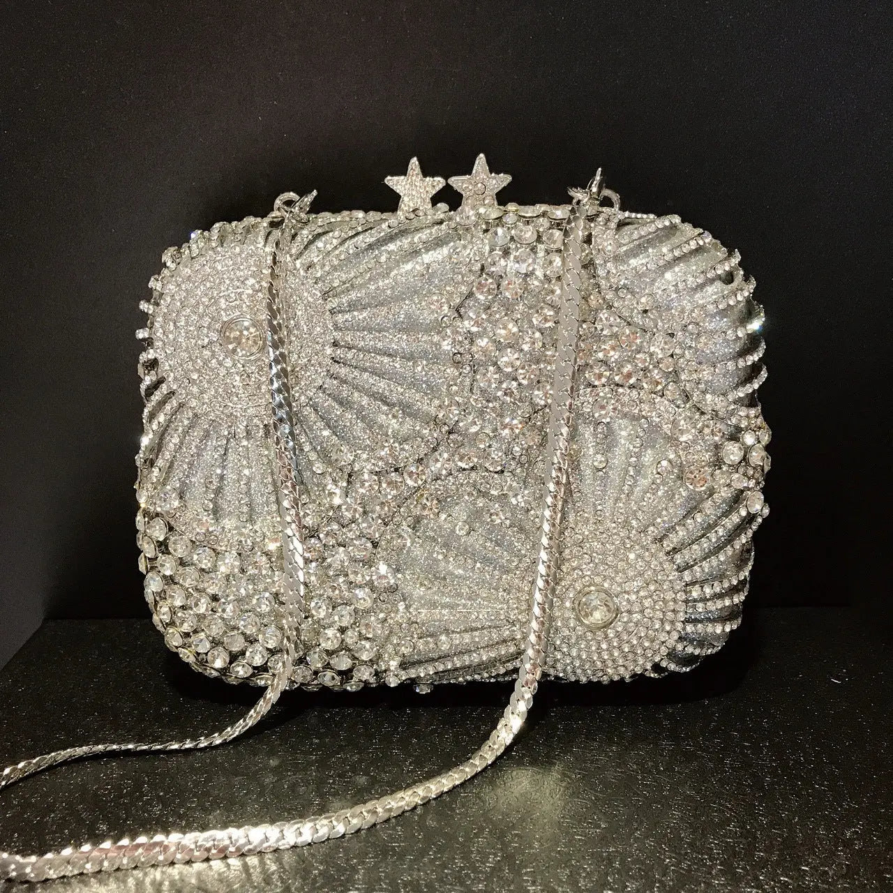 Dazzling Flower Crystal Clutch Bag HB021