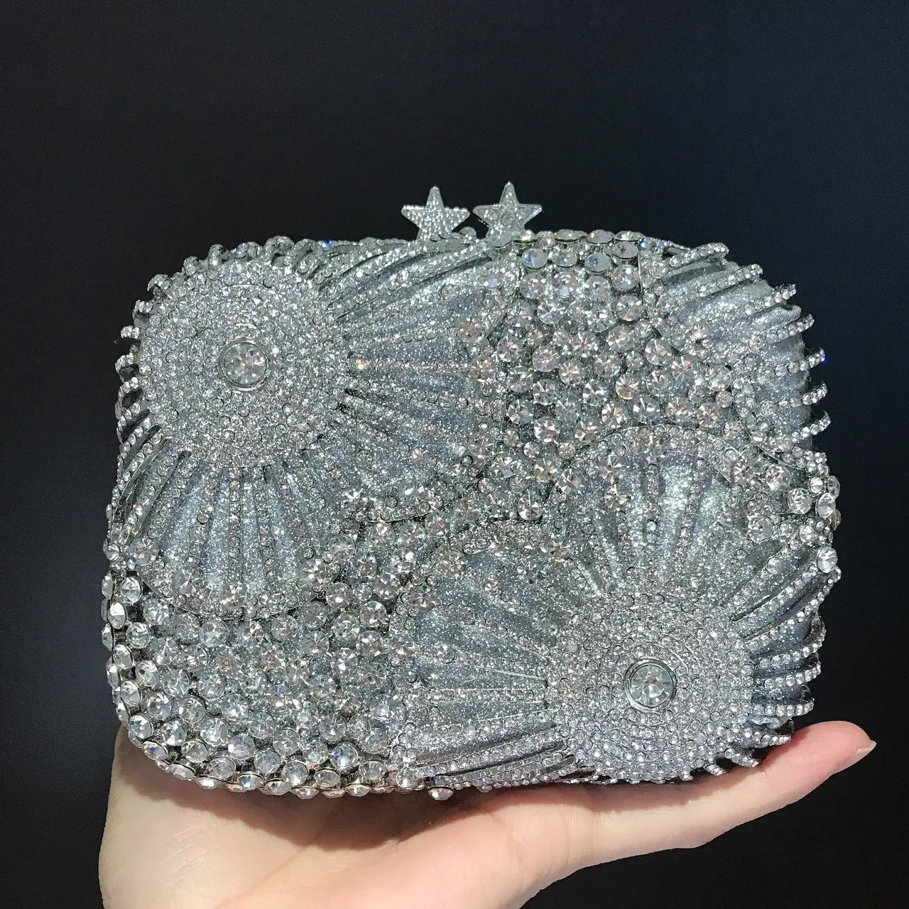 Dazzling Flower Crystal Clutch Bag HB021