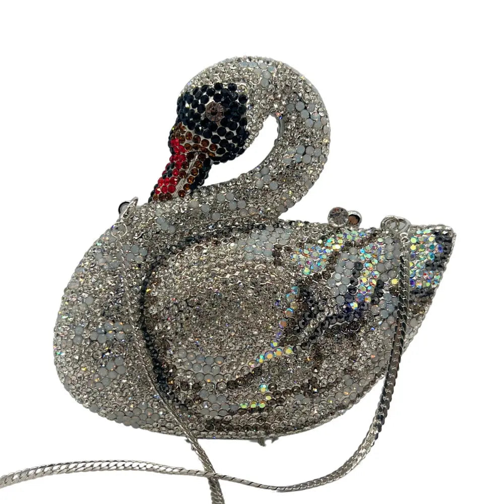 ASwan Shaped Diamond Evening Clutch Bag HB026