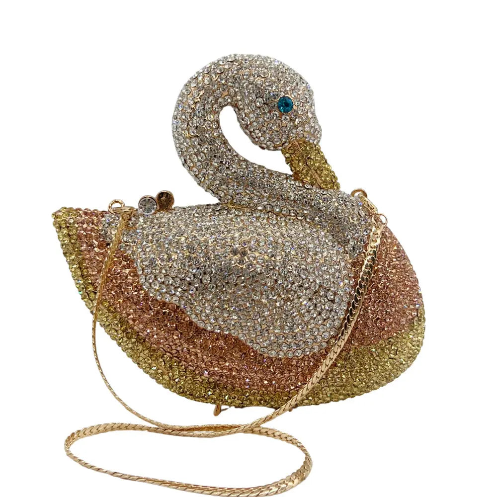ASwan Shaped Diamond Evening Clutch Bag HB026