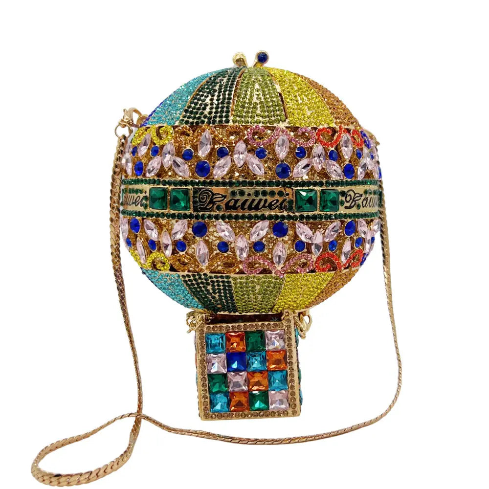 Hot Air Balloon Shaped Crystal Clutch Bag HB030