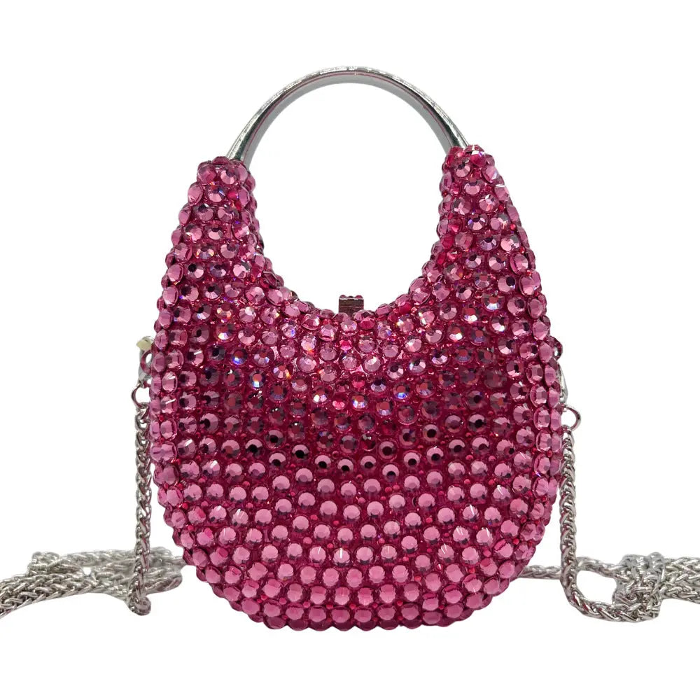 Oval Shaped Diamond Evening Clutch Bag HB035