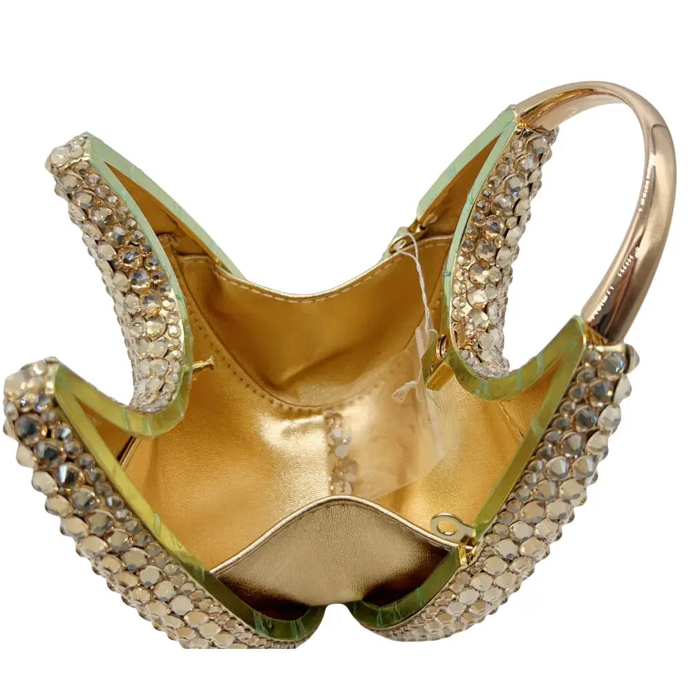 Oval Shaped Diamond Evening Clutch Bag HB035