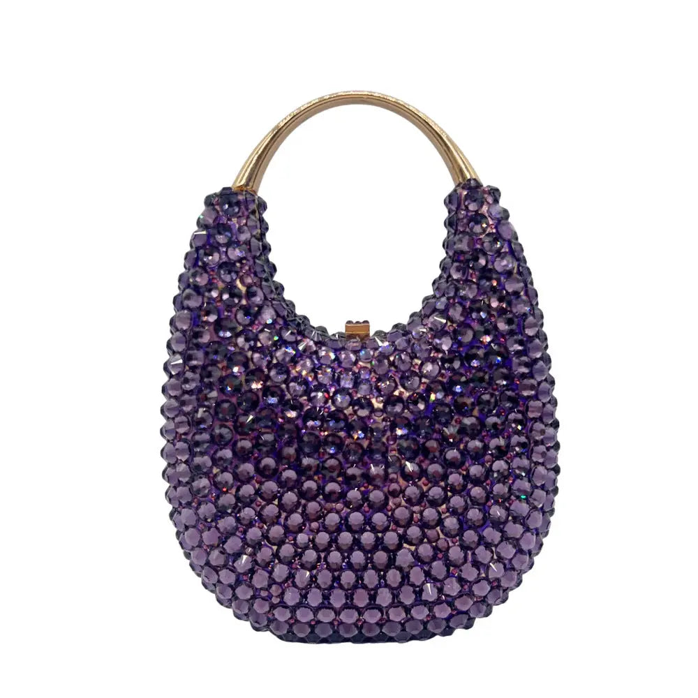Oval Shaped Diamond Evening Clutch Bag HB035