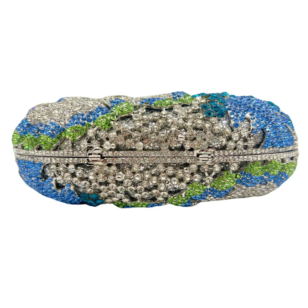 Luxury Flower Rhinestone Evening Clutch Bag HB036